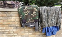 Lot of camo jackets with undershirts and utility