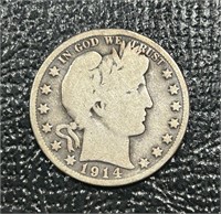 1914-P US Barber Half Dollar *BIG KEY DATE