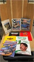 Stack of NASCAR magazines some signed