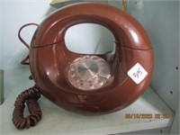1979 Brown Circle Rotary Telephone