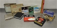 Cigarette tins, cases, see pics