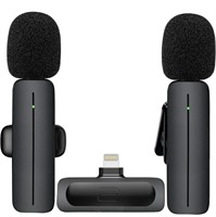 2 Pack Wireless Mini Lavalier Lapel Microphone for