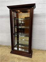 Lighted, Mirrored Back Curio Cabinet