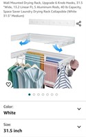 Wall Mounted Drying Rack, Upgrade 6 Knob Hooks,