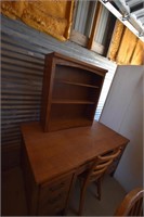 Oak Desk W/ Bookcase and Chair
