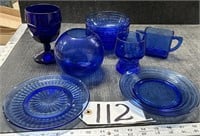 10 Pieces of Cobalt Blue Glassware