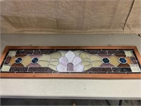 15x54 inch leaded glass window panel