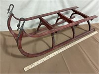 Antique sled base  w/metal runner strips.