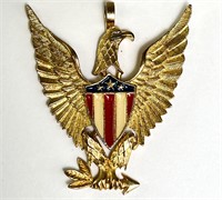Vintage Large Enameled Eagle Pendant