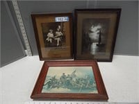 Antique framed photos and 1 print