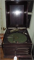 Antique Victrola Turntable With Wood Cabinet