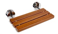 Teak Folding Shower Seat, Wall Mounted