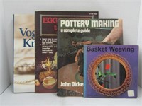 Various Knitting/Weaving/Pottery Books Lot