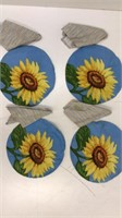 4 Placemats With 4 Napkins Fabric Sunflower Design
