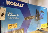 KOBALT 14IN 40VMAX CHAIN SAW, BATT AND CHARGER