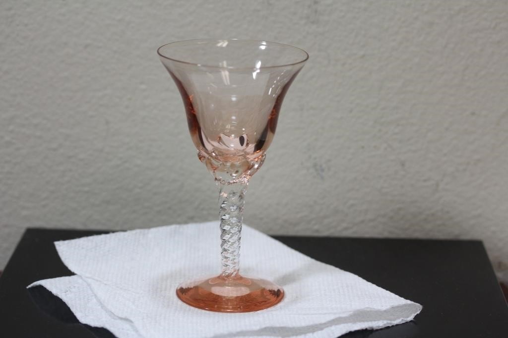 A Pink Artglass Goblet