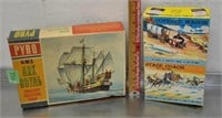 Vintage model parts in boxes, not complete