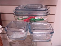 Four lidded Fire-King refrigerator jars, Philbe
