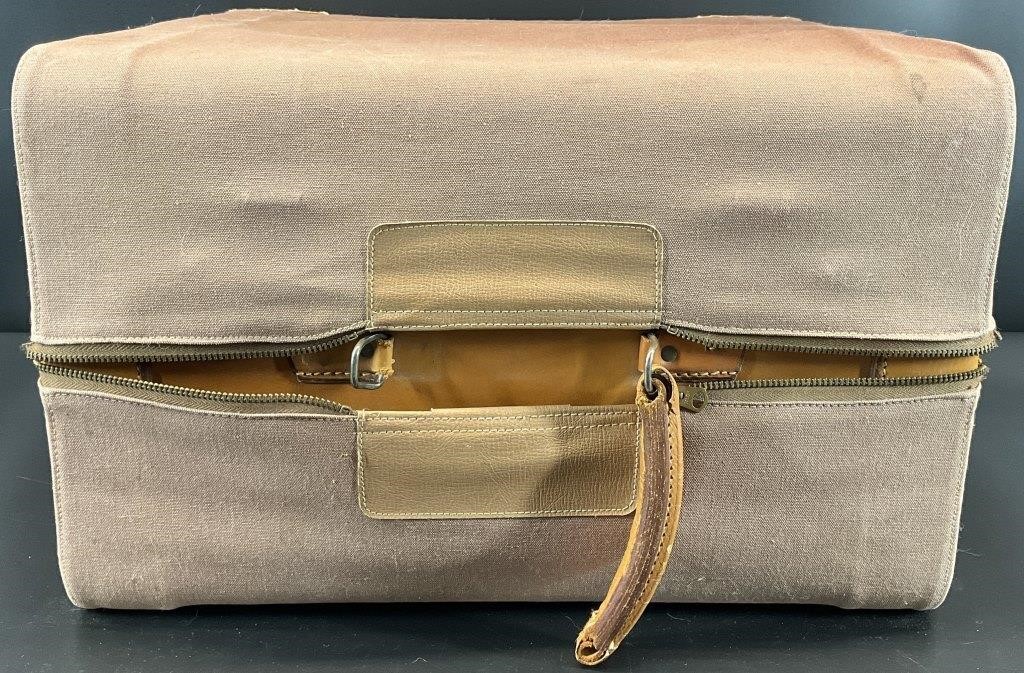 Topham's Leather Wrapped Suitcase w/ Cover