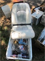 BOAT LOT SEAT, LIGHTS, PUMP, ANCHOR, GREASE, ETC.