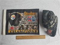 Pittsburgh Steelers Banner & Pirates Ball Glove