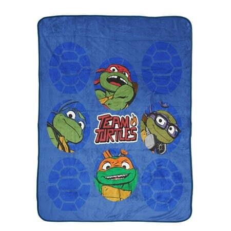 TMNT Head Kids Throw  46 x 60  Microfiber  Blue