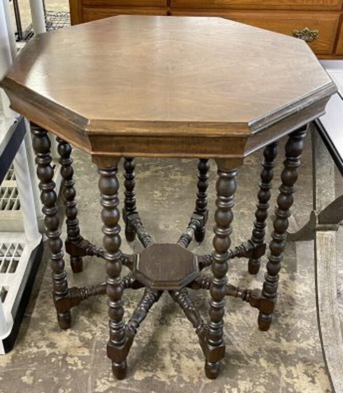 Vintage Octagonal Wooden Table