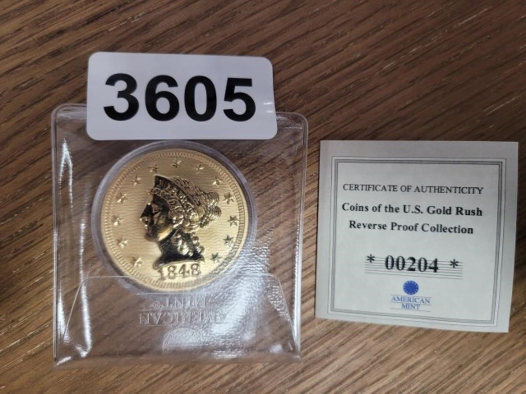 COINS OF THE US GOLD RUSH, REPLICA, (LAYERED)