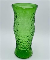 Green Hoiser Wavy Glass Vase
