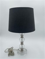 Starburst Cut Glass Lamp w/ Black Shade