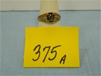 10kt., 3.9gr., Yellow Gold Ring with Brown Stone &