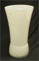 Large mid century modern white cased vase