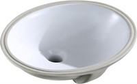 Undermount Oval Bathroom Sink wOverflow Wh 16x13"