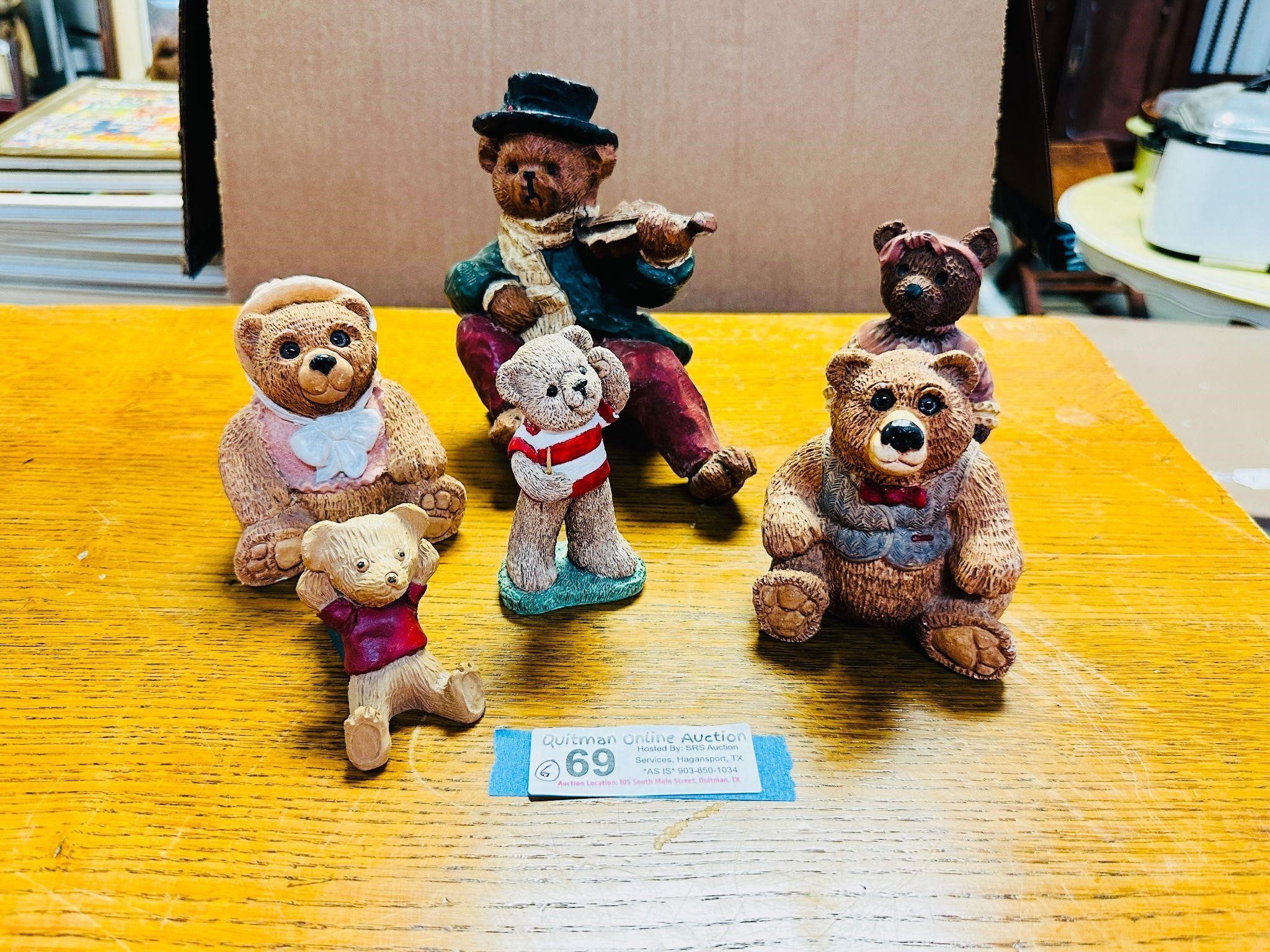 (6) Collectable Bear Figurines