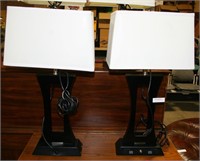 TWO BLACK MODERN LAMPS