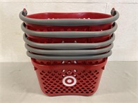 5 Plastic Shopping Baskets 17"x12”x10”