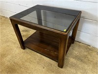 Mid Century Glass Top End Table