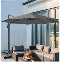 JEAREY 9 ft Gray Round Offset Patio Umbrella