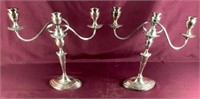 Two Silver Plated Candelabras- One On Right