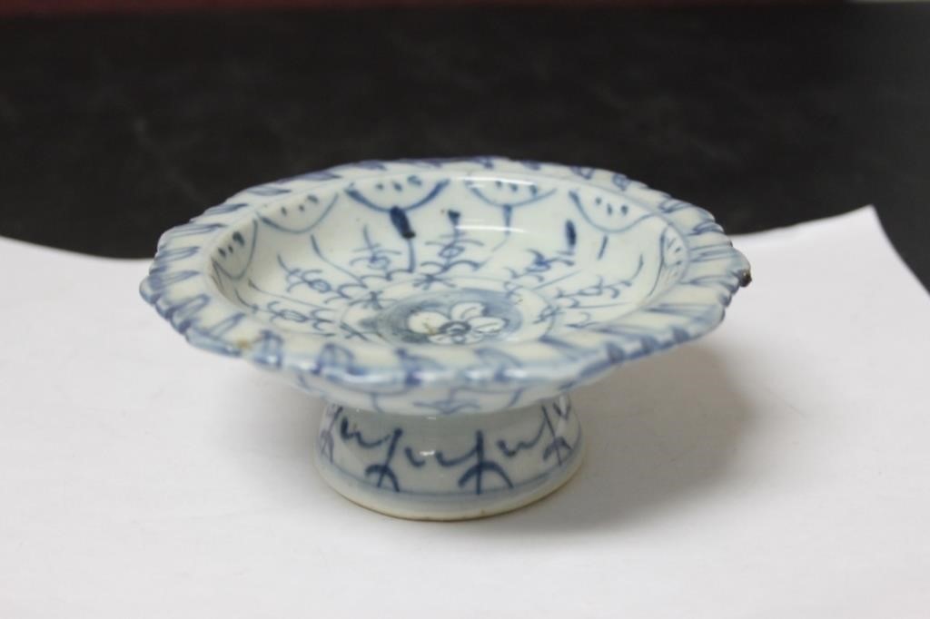 A Blue and White Antique Altar Dish