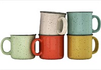 Ceramic Speckled Campfire Mugs,  Set of 5, Multico