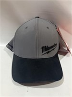 $24.00 Milwaukee Tool Gray Fitted Hat in detail