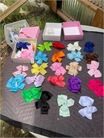 40 clip on hair bows new- 2 boxes of 20