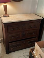 Marble Top Night Stand with 3 drawers