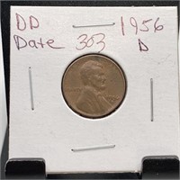 1956-D WHEAT PENNY CENT DOUBLE DIE