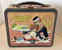 1973 Raggedy Ann and Andy lunch box filled with