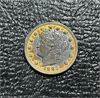 1883 V Nickel "No Cents"