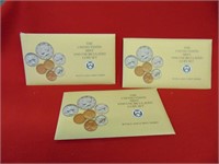 (1) 3 envelopes of 1990 US Mint UNC Coin Set