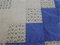 Blue & White Quilt 68" X 73"