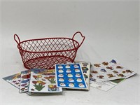 Stickers and Metal Wire Basket